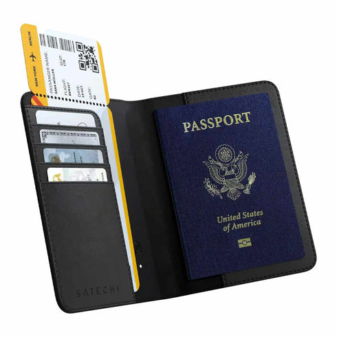 Satechi Vegan-Leather Passport Cover with Find My STVPCK